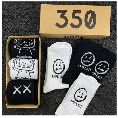 Hip Hop Style Breathable Mid Tube Socks Bundle 4x