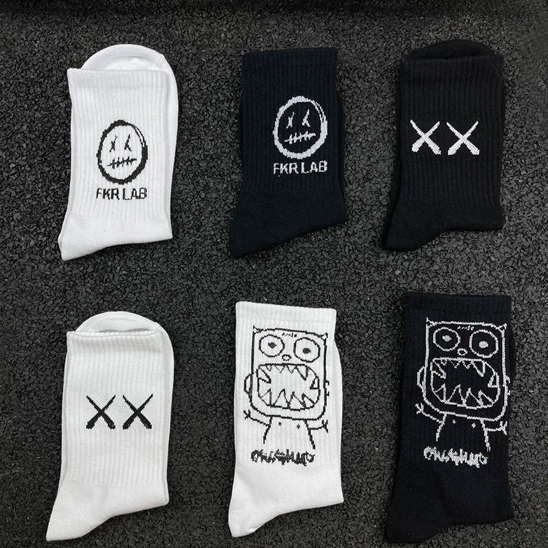 Hip Hop Style Breathable Mid Tube Socks Bundle 4x