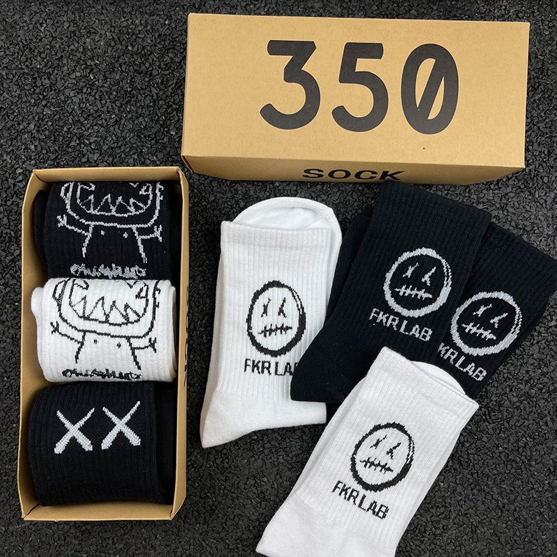 Hip Hop Style Breathable Mid Tube Socks Bundle 4x