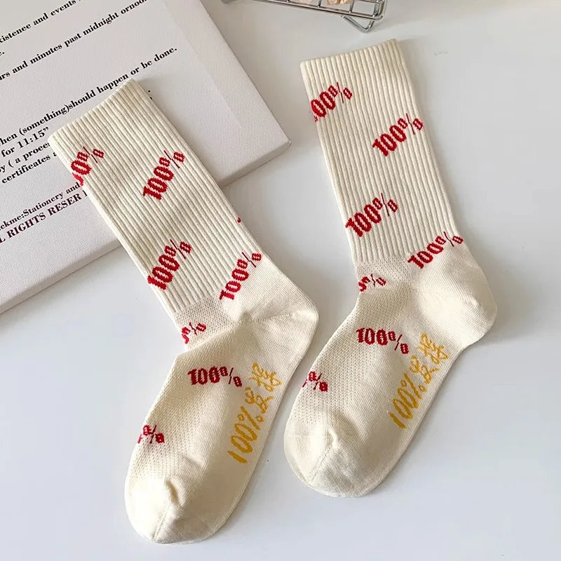 Cool Red and White Fashion Socks