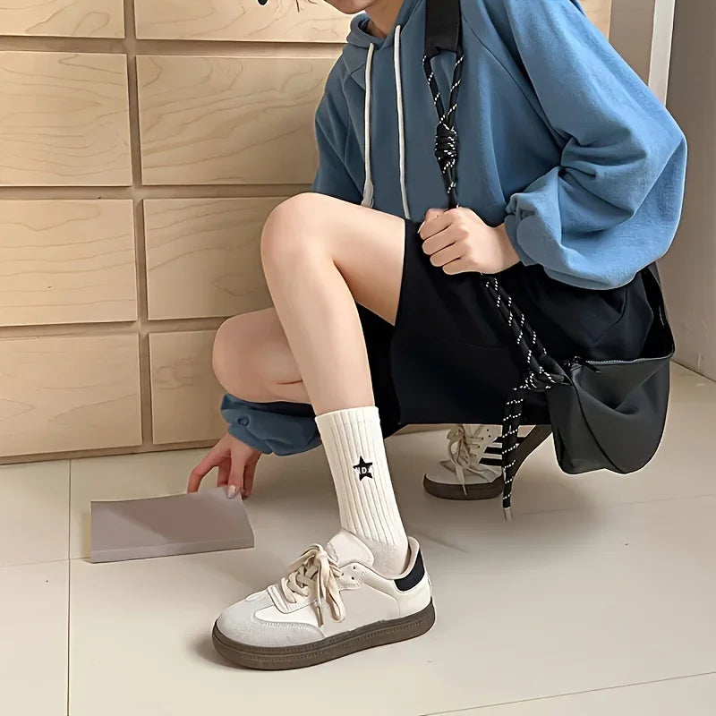 Womens Socks Black and White Bundle 5x