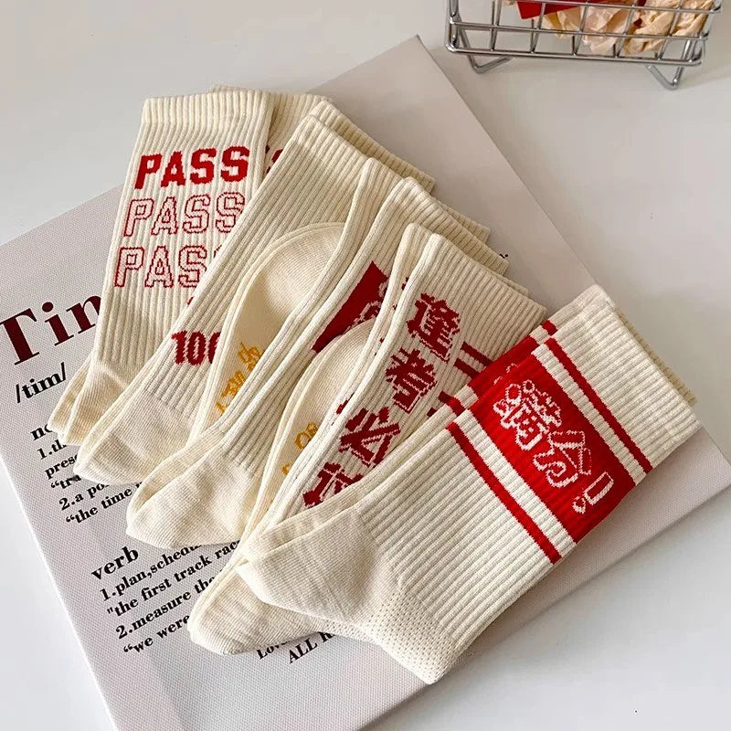 Cool Red and White Fashion Socks