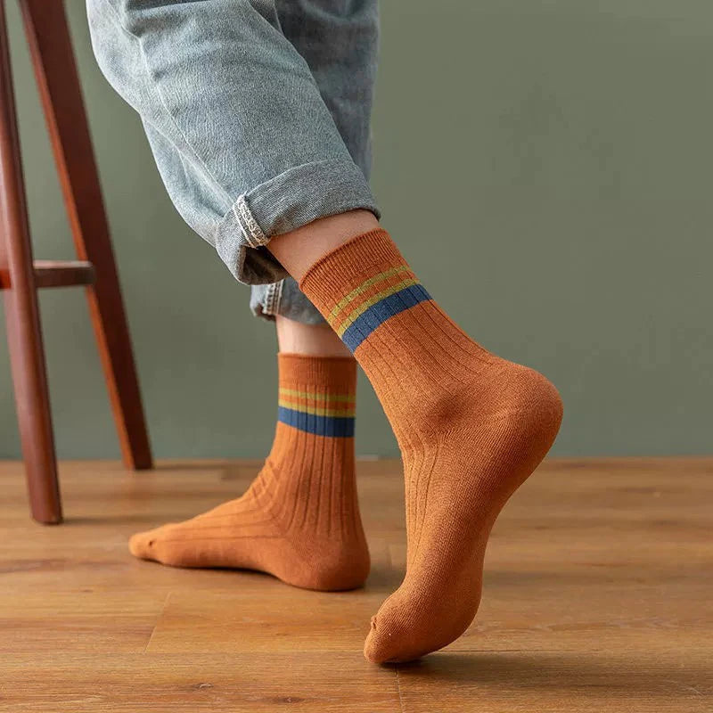 Solid Color Striped Mid Tube Socks Bundle 6x/12x