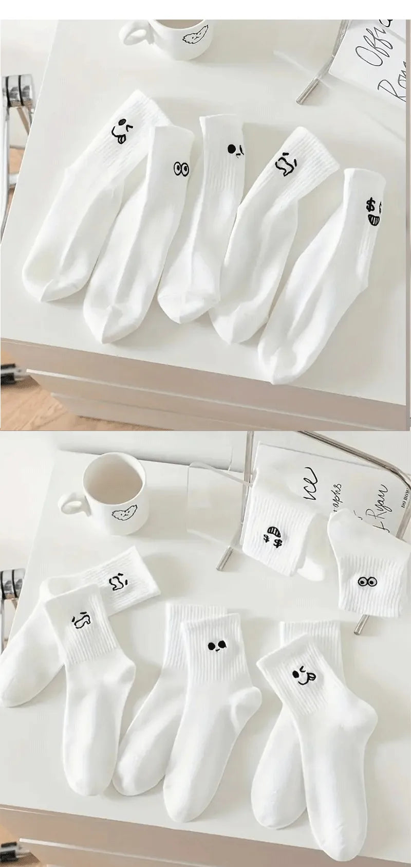 White Cartoonish Socks
