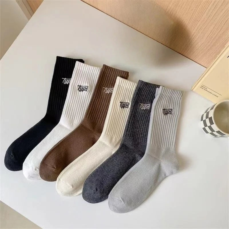 Casual Comfortable Mid Length Socks Bundle 1x/6x