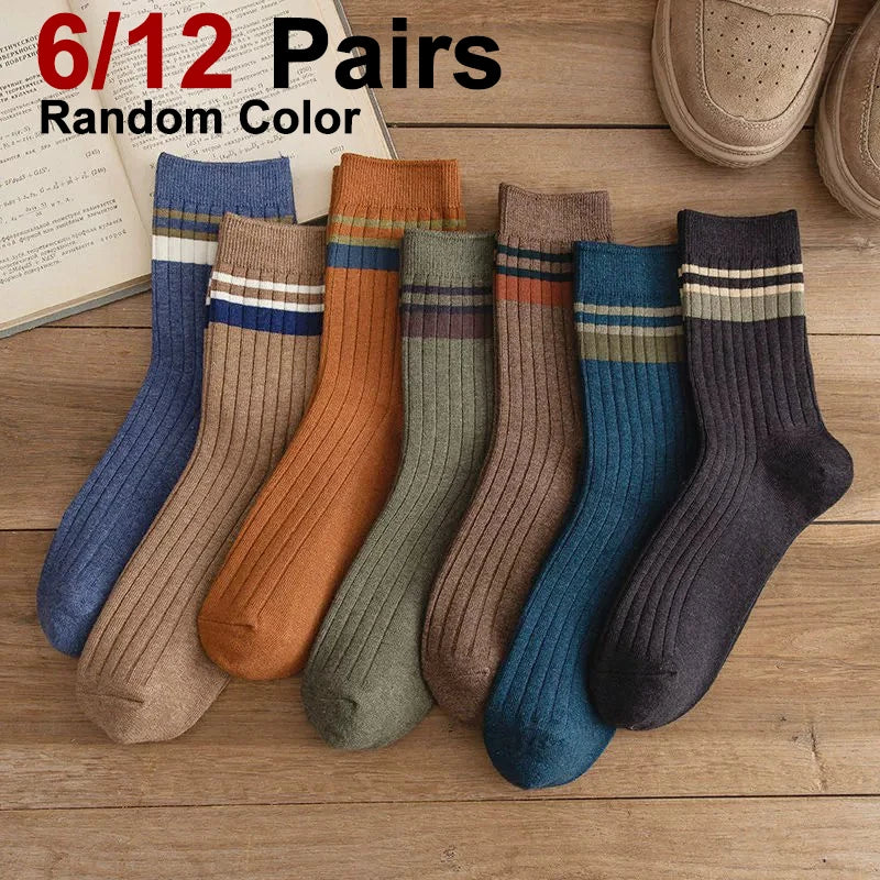 Solid Color Striped Mid Tube Socks Bundle 6x/12x