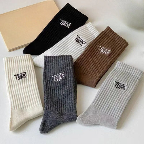 Casual Comfortable Mid Length Socks Bundle 1x/6x